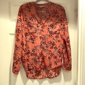 Abercrombie tie neck long sleeve blouse
